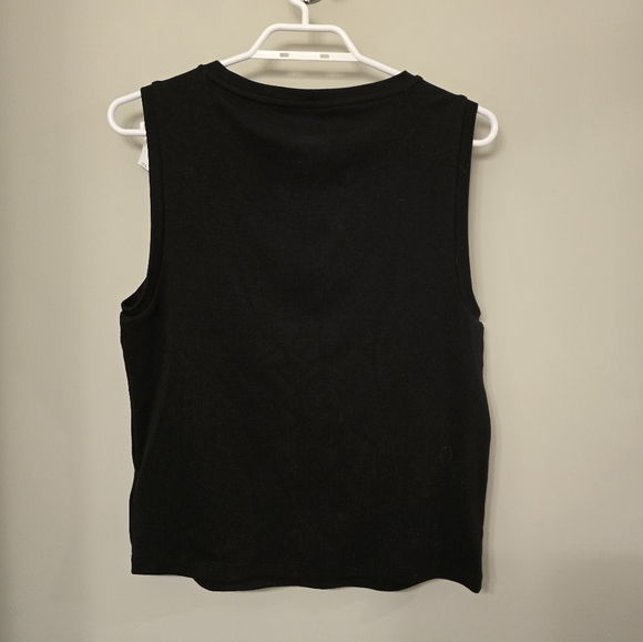 NWT | Gap SZ Large cropped tank top | Black sleeveless shirt - Picture 2 of 4